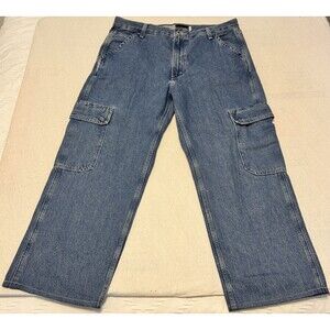 Levi's Silver Tab Cargo Jeans Men's 36x30 Loose Straight Fit Baggy Denim Y2K